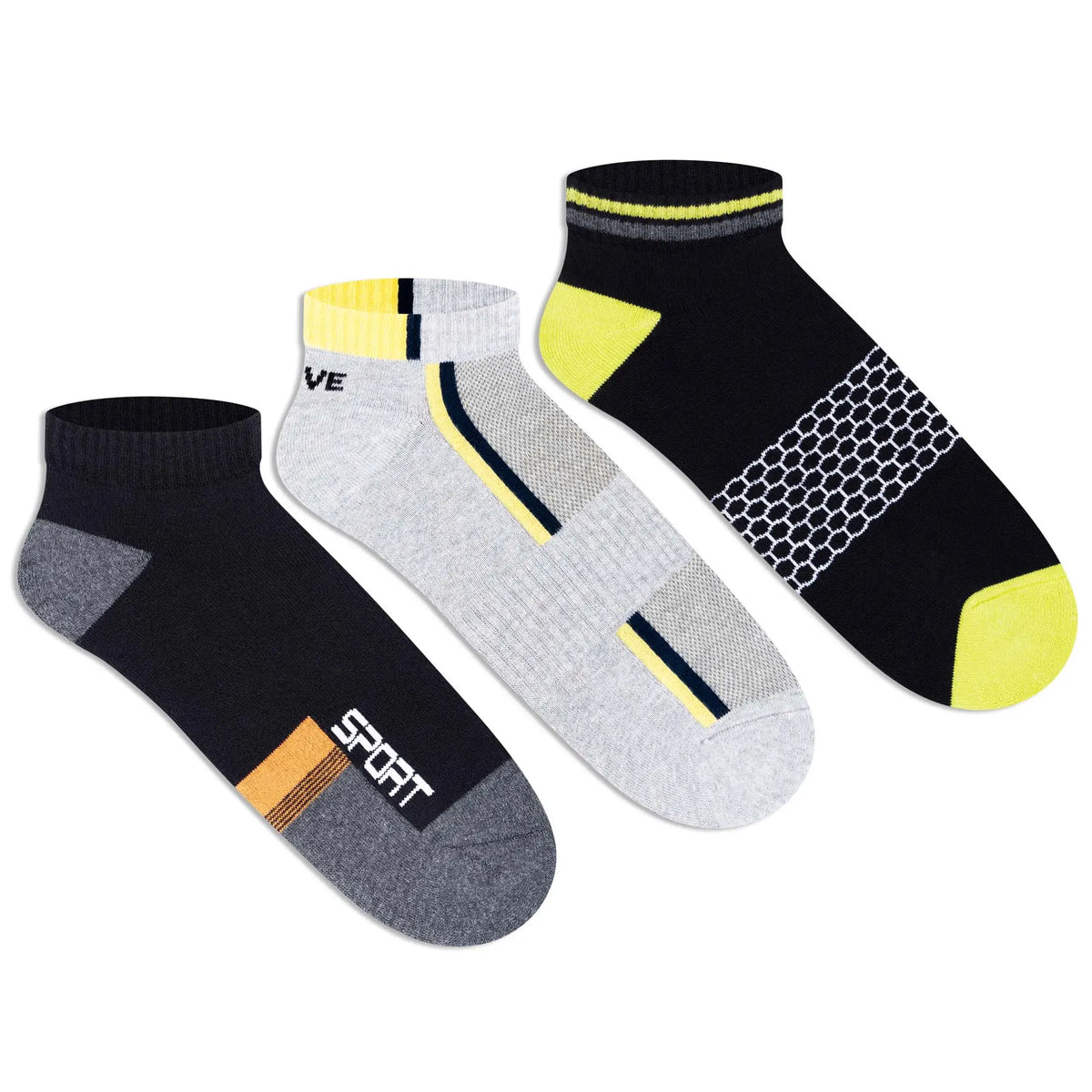 Sports Low-Cut Socks for Men (Pack of 3)