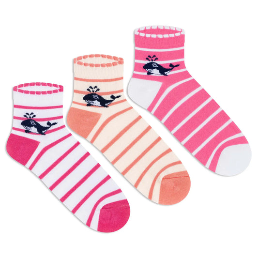 Casual Ankle Socks for Girls (Pack of 3) 2000