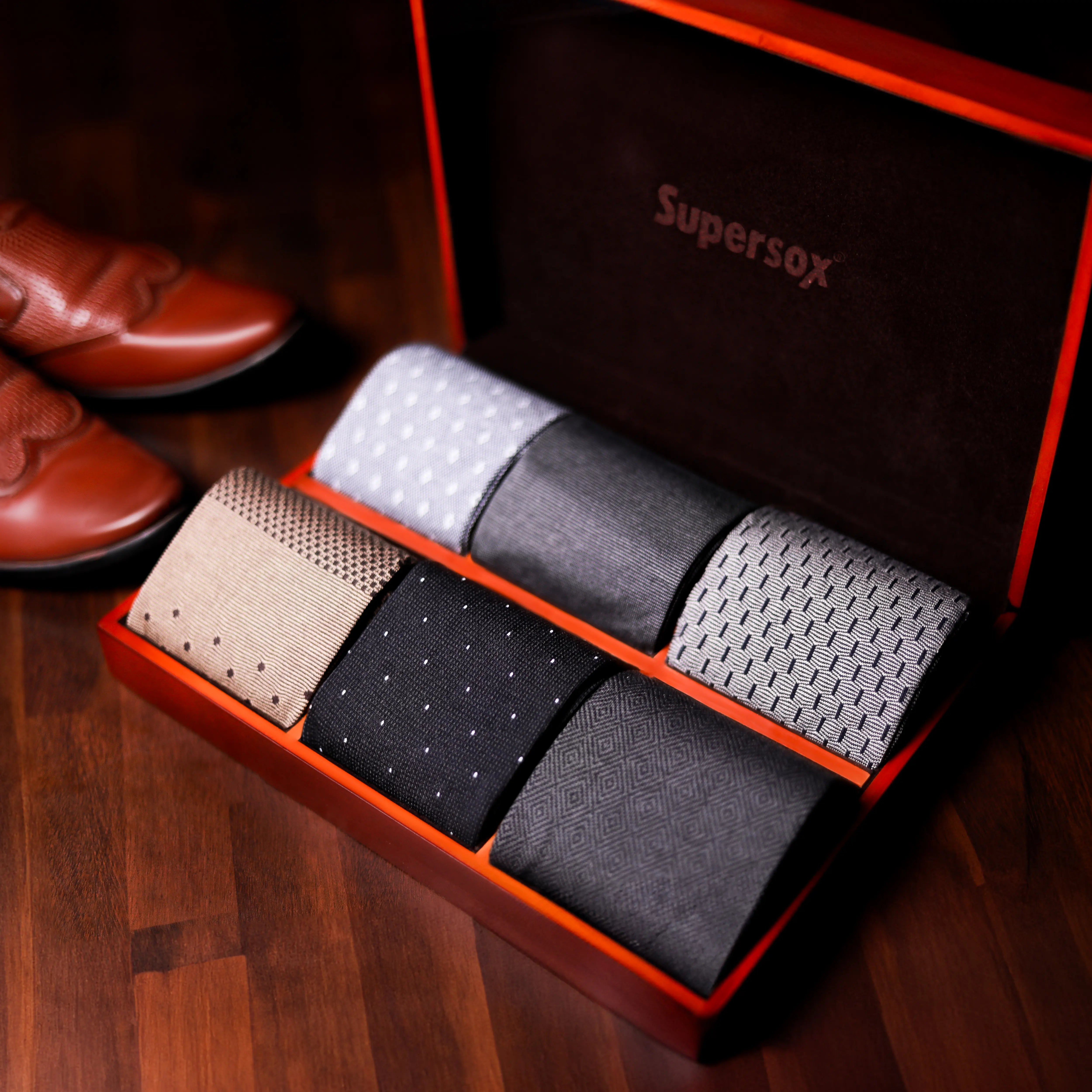 Royale Collection Gift Box - Premium Crew Socks for Men (Pack of 6) Royale Collection Gift Box - Premium Crew Socks for Men (Pack of 6)