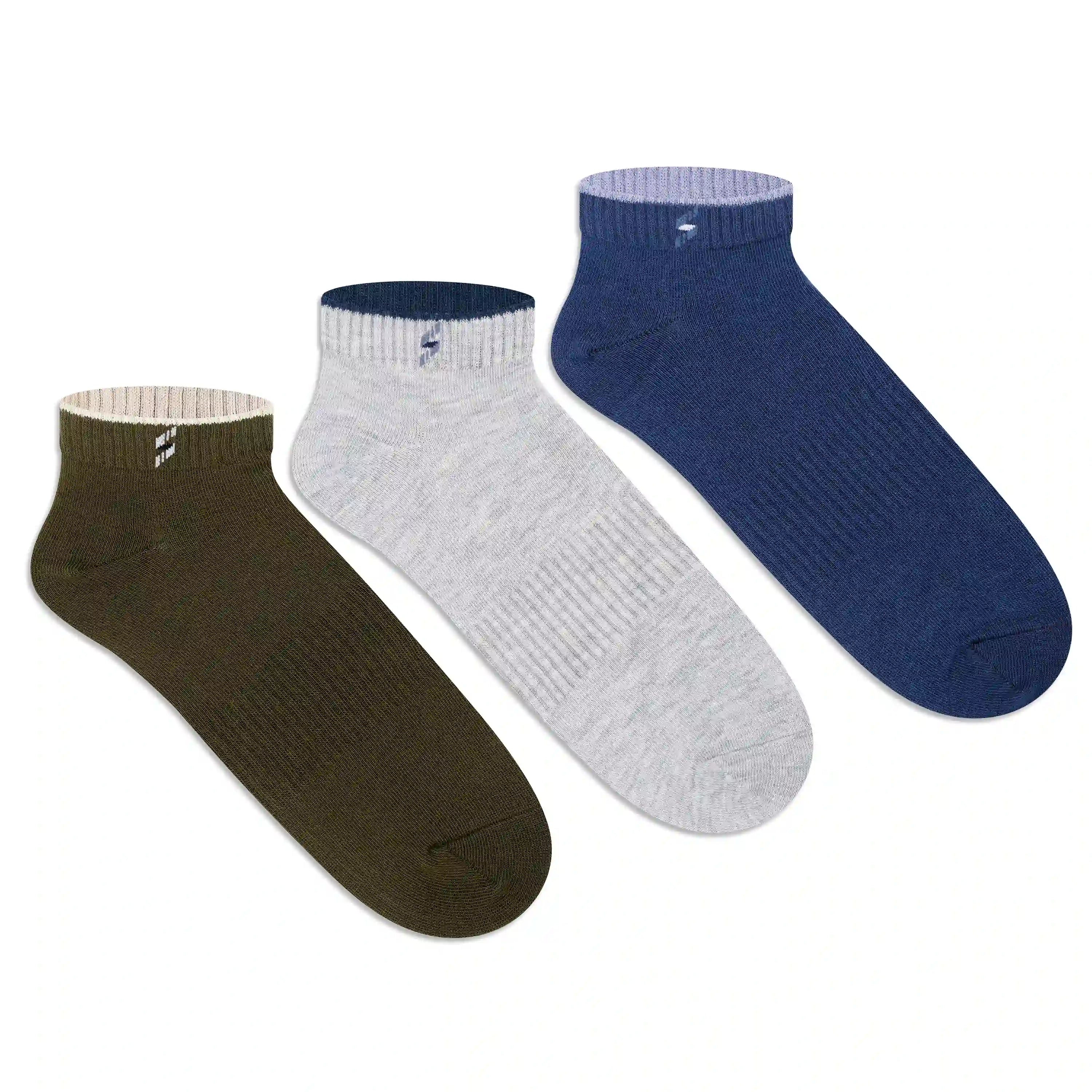 Olive - Light Grey Melange - Navy