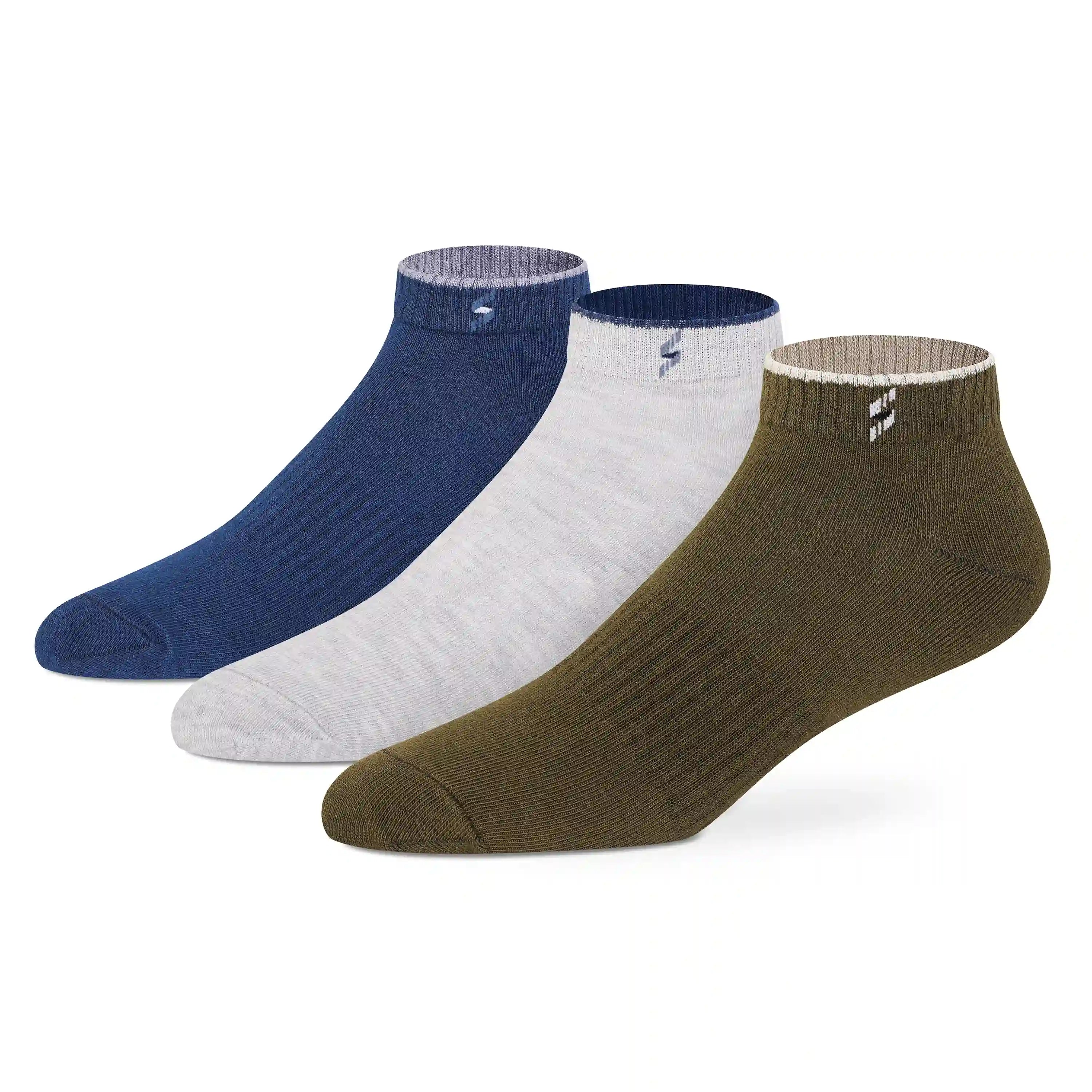 Olive - Light Grey Melange - Navy