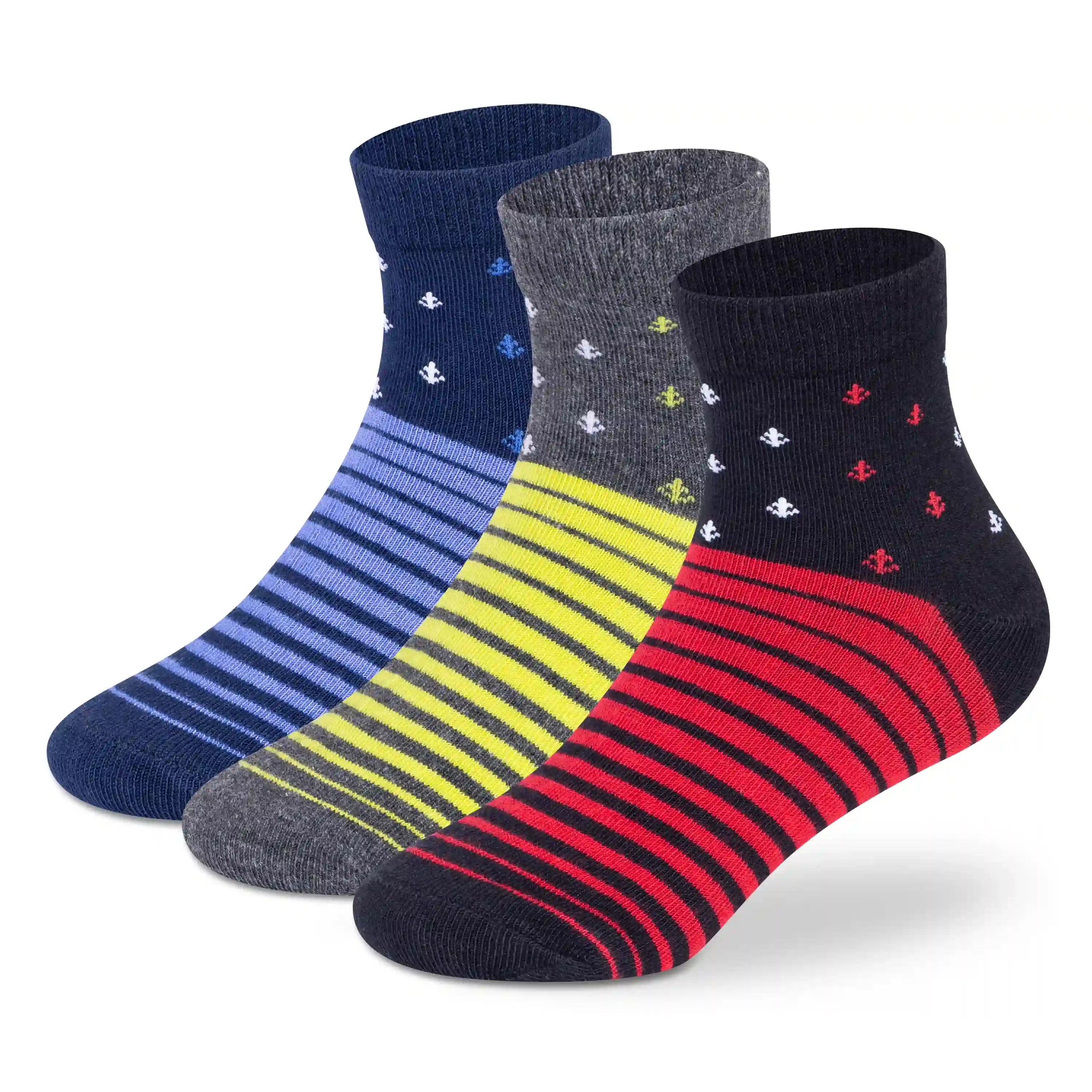 Casual Ankle Socks for Boys (Pack of 3)
