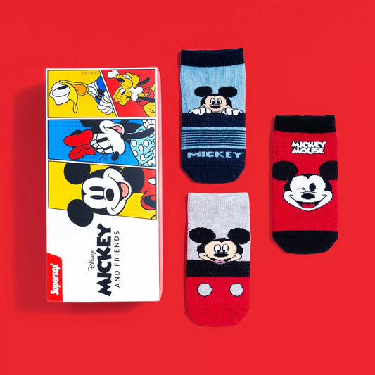 Disney Mickey & Friends Ankle Socks - Boys (Pack of 3) Supersox 3000