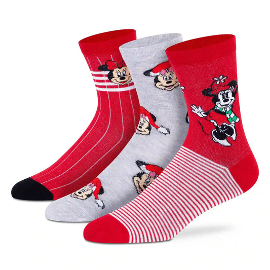 Disney Minnie Mouse Christmas Socks - Women (Pack of 3) 3000