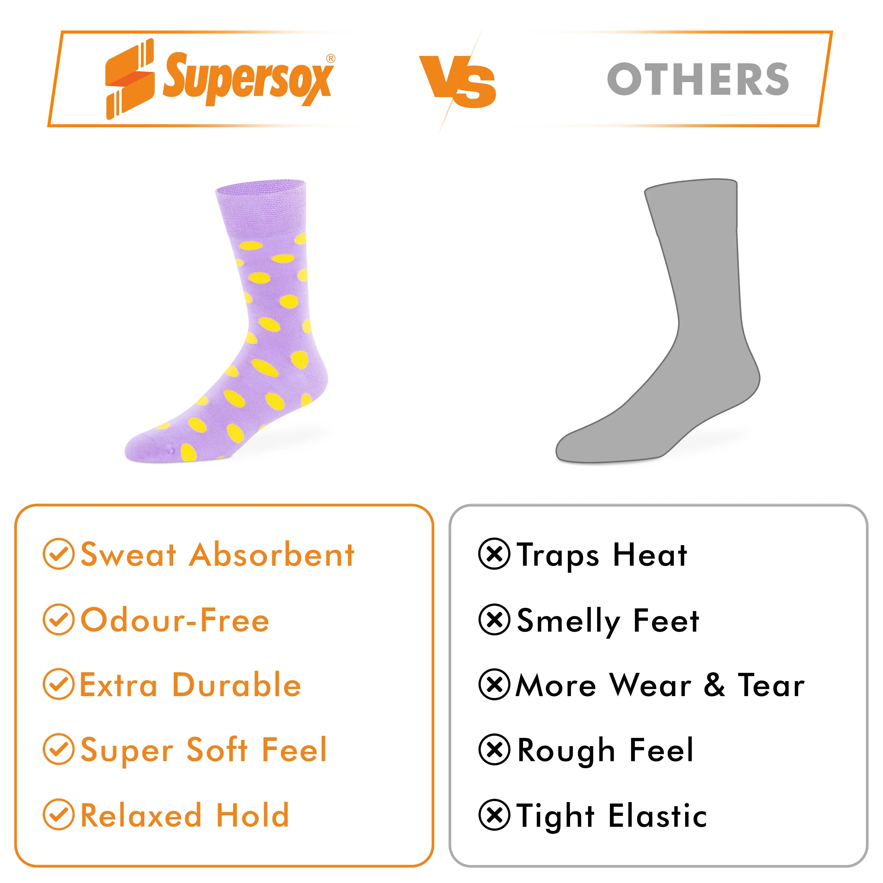 Funky Polka Crew Socks - Unisex (Pack of 2)