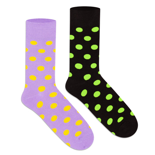 Supersox Funky Polka Crew Socks - Unisex (Pack of 2) 5000