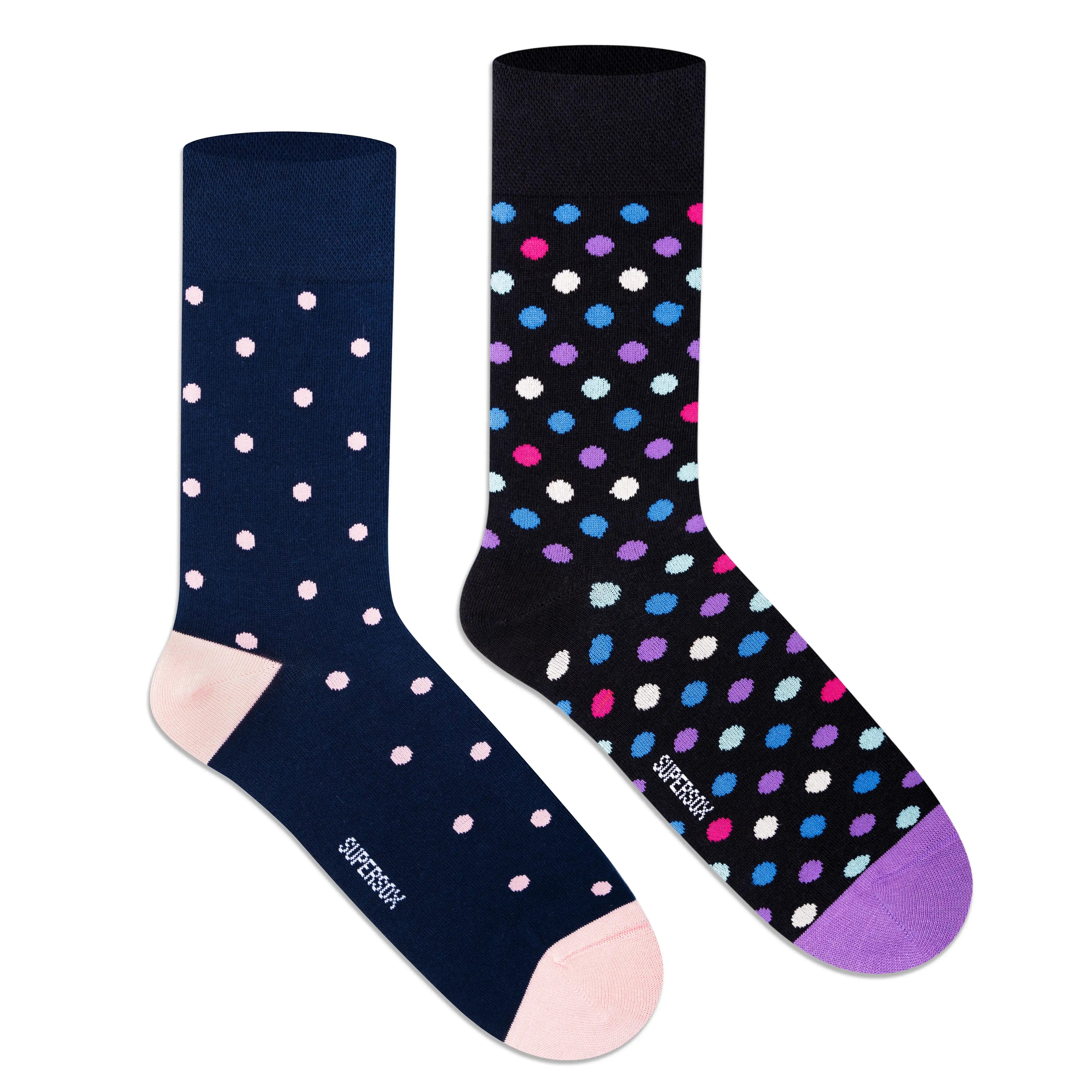 Supersox Funky Polka Crew Socks - Unisex (Pack of 2)