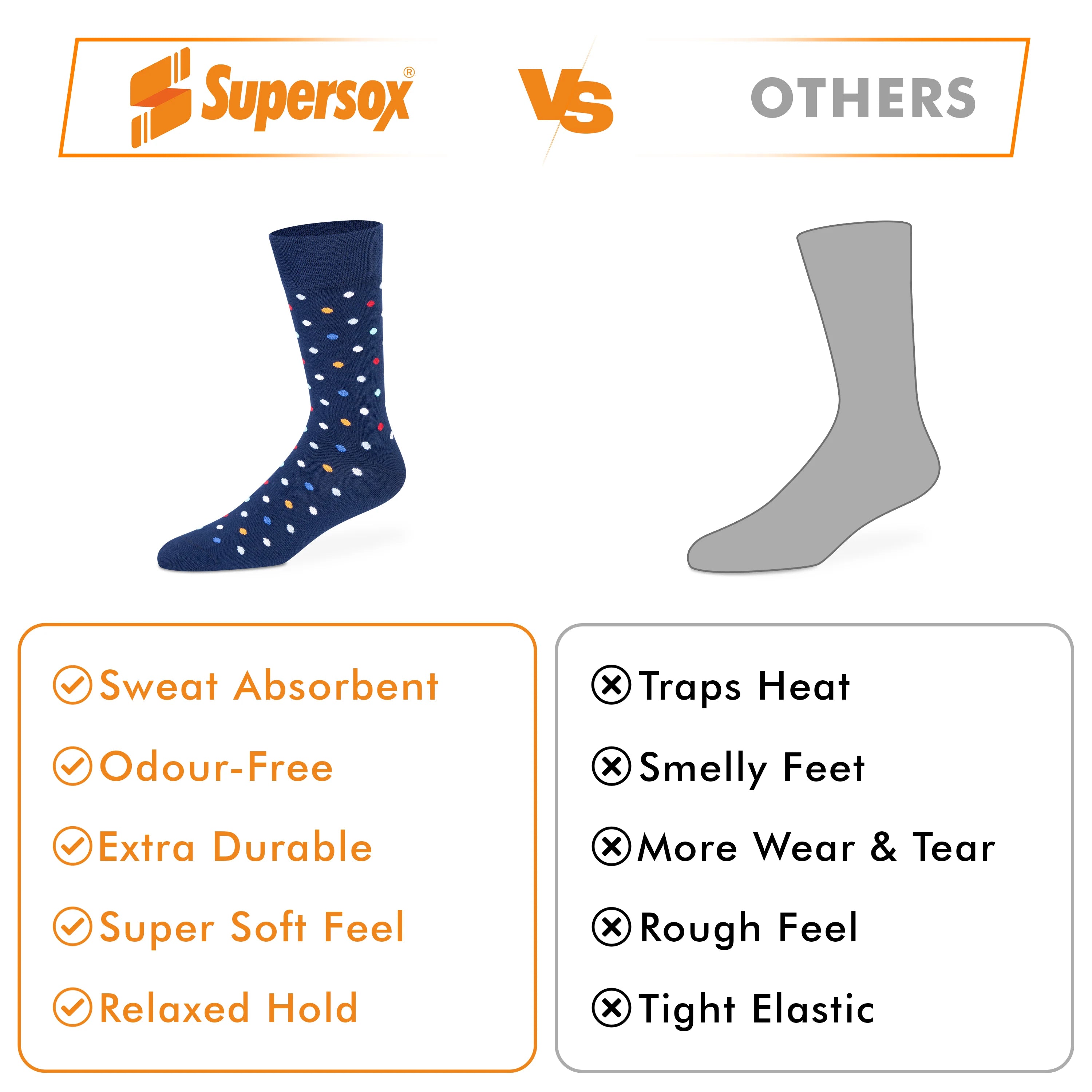 Funky Polka Crew Socks - Unisex (Pack of 2)