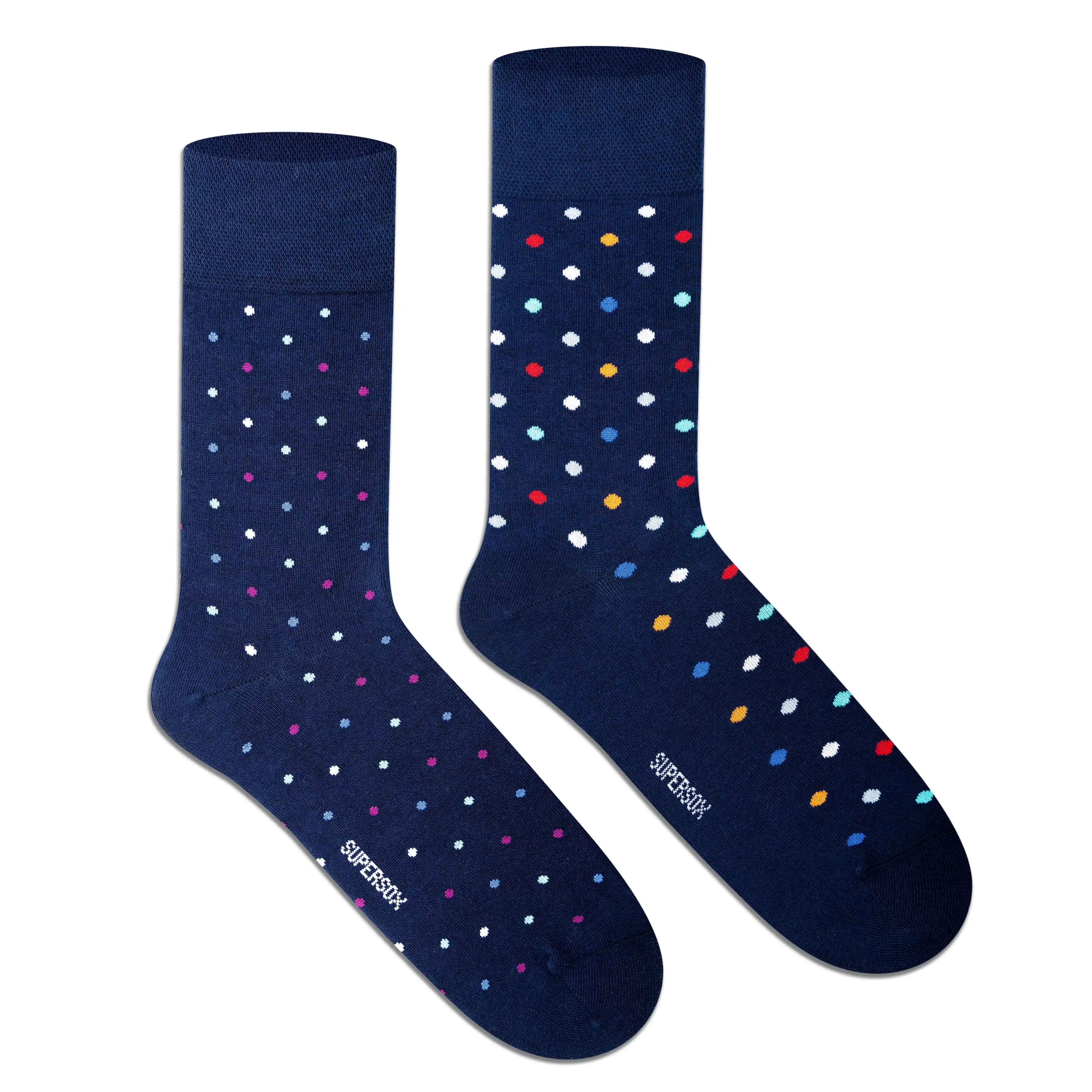 Supersox Funky Polka Crew Socks - Unisex (Pack of 2)
