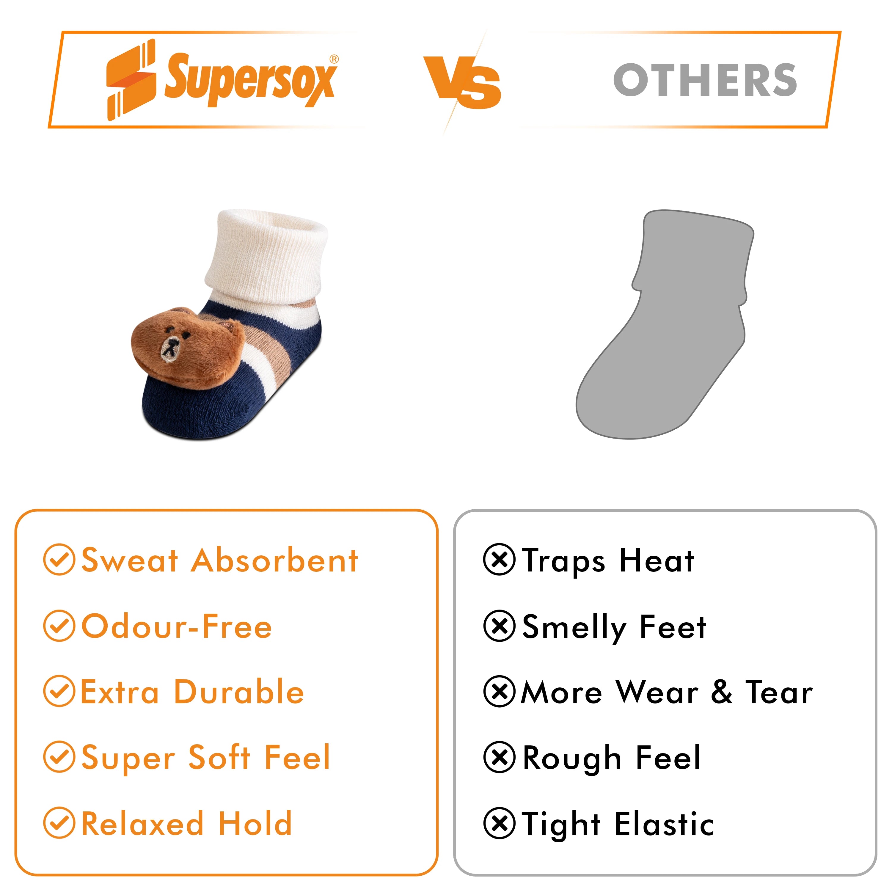 Bear Booties Socks - Babies (0–6 Months) (Pack of 1)