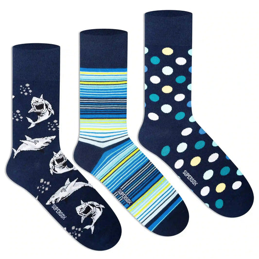 Funky Crew Socks (Unisex) - Pack of 3 3000
