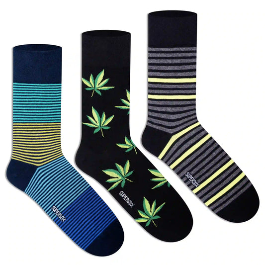 Funky Crew Socks (Unisex) - Pack of 3 3000
