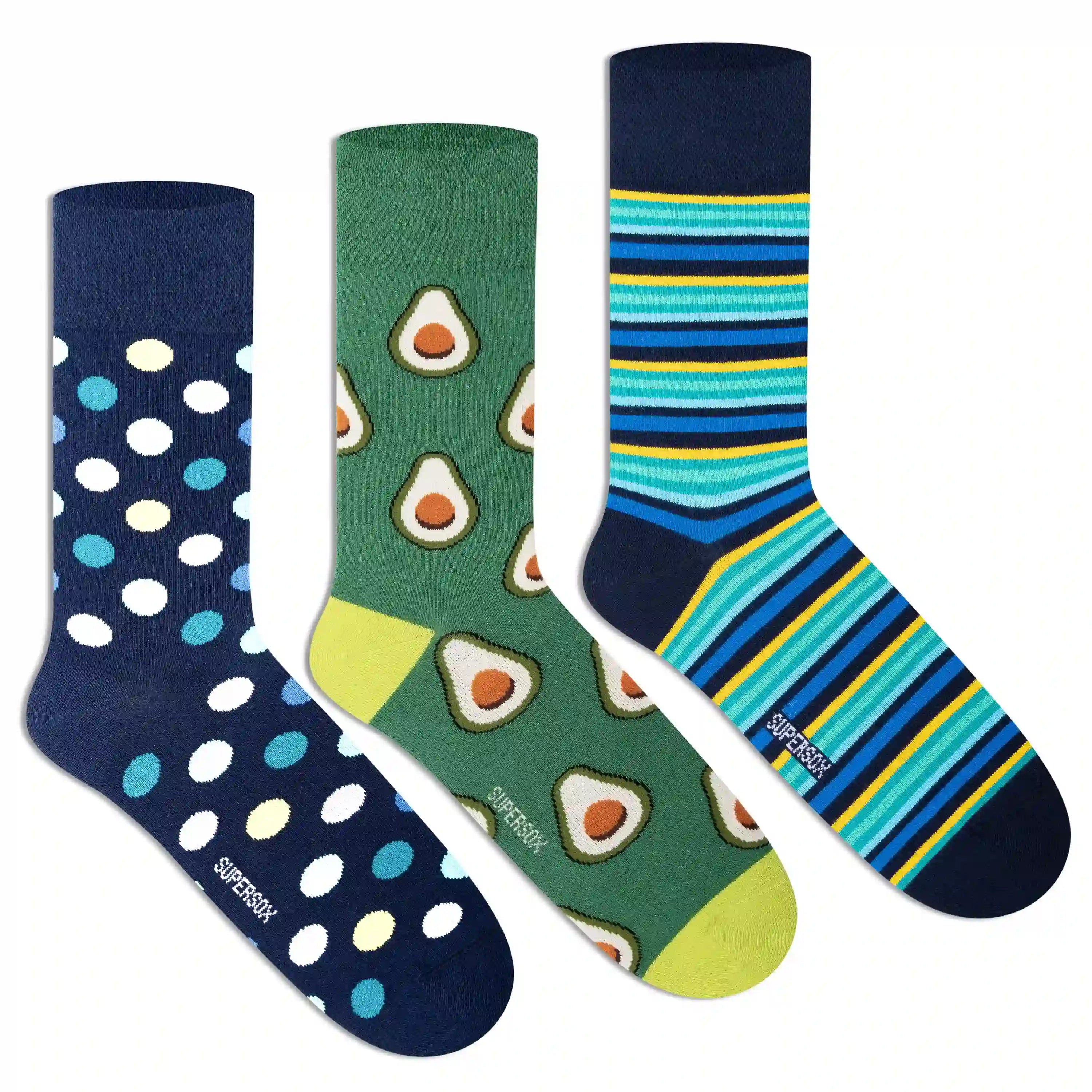 Funky Crew Socks (Unisex) - Pack of 3