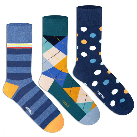 Funky Crew Socks (Unisex) - Pack of 3 3000