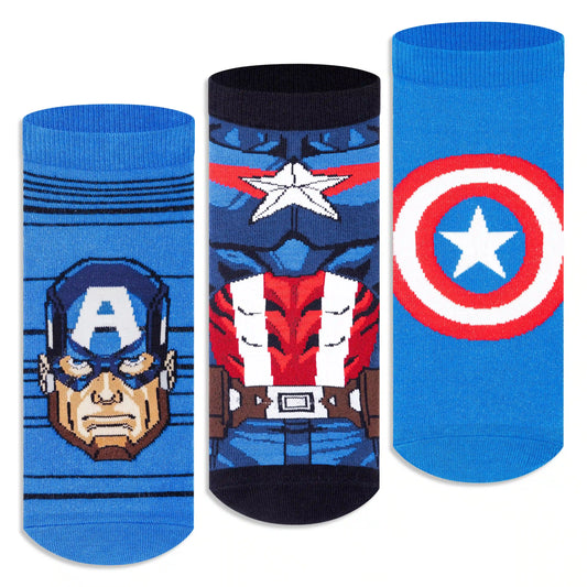 Captain America Low-Cut Socks for Men (Pack of 3) 5000