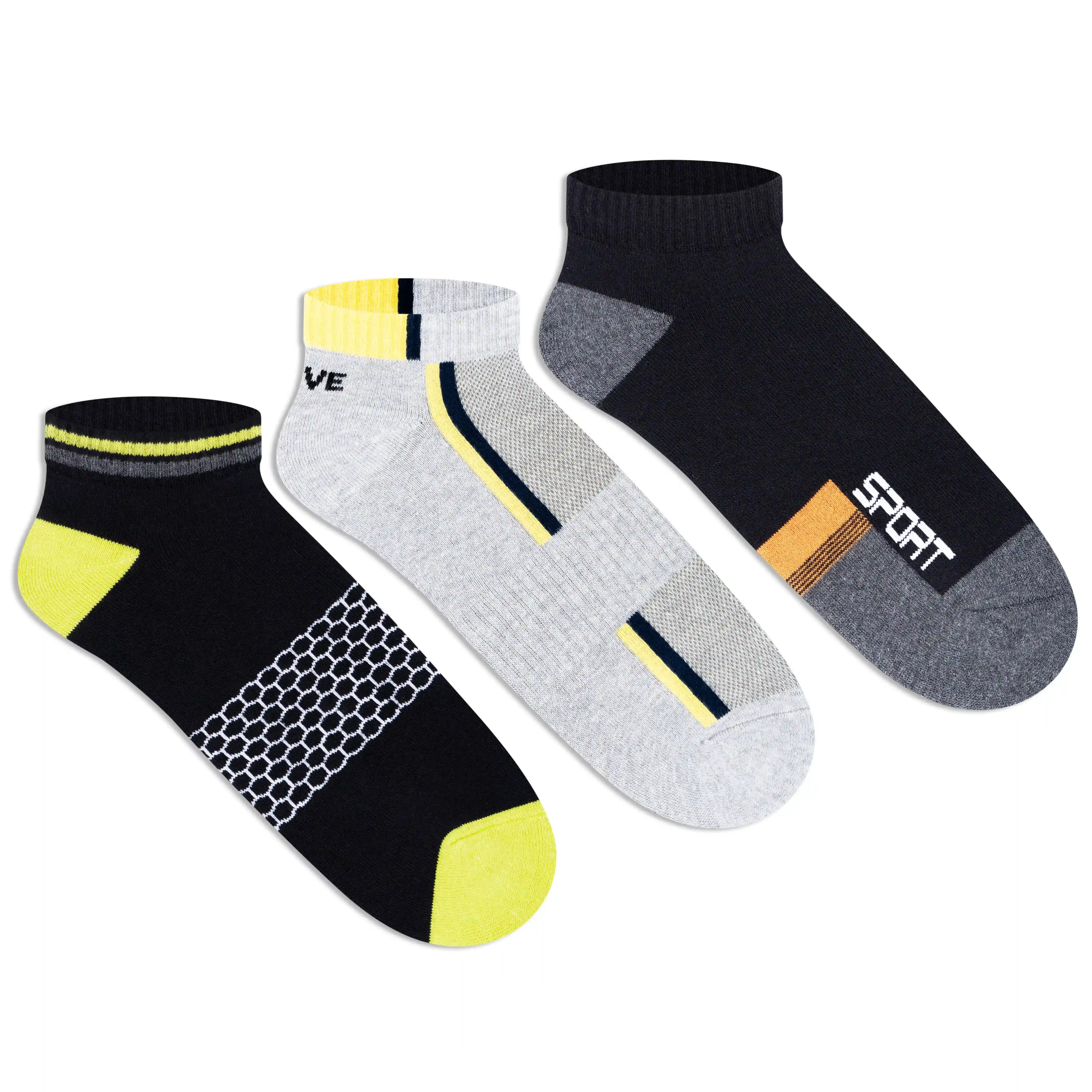 Sports Low-Cut Socks for Men (Pack of 3)