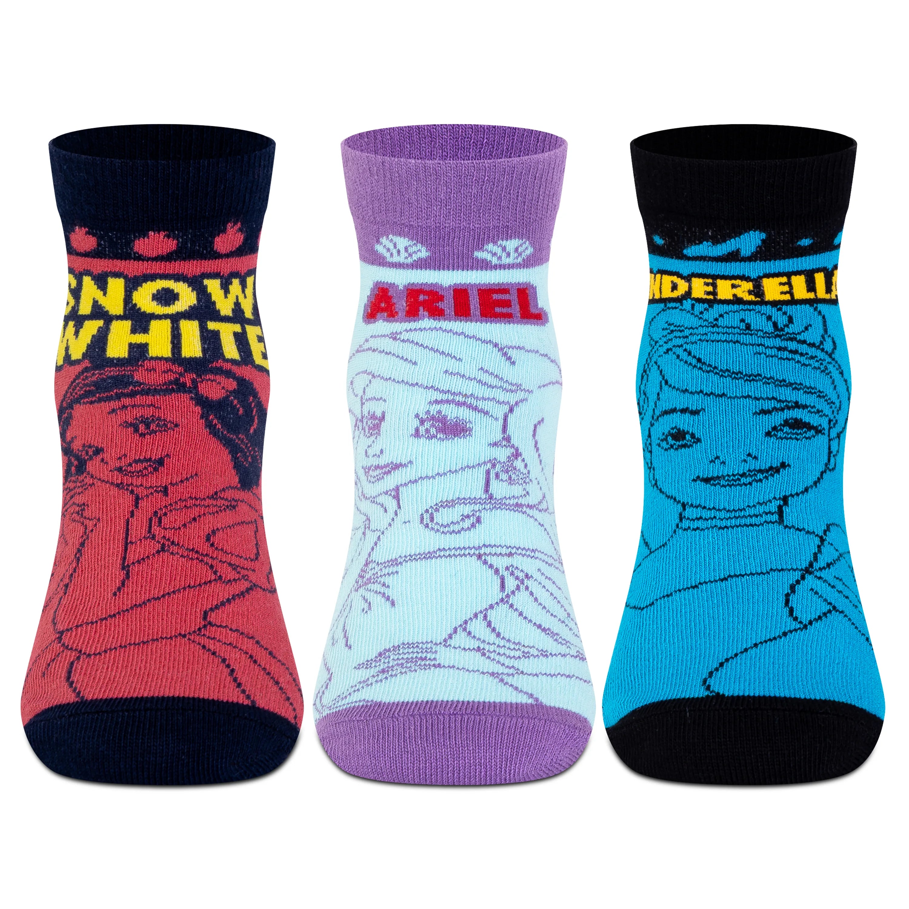 Disney Princesses Ankle Socks - Girls (Pack of 3)