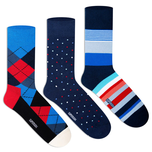 Funky Crew Socks (Unisex) - Pack of 3 3000