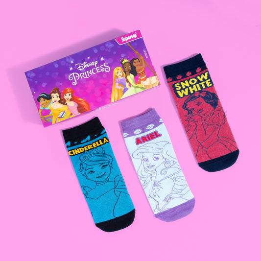 Princesses Ankle Socks for Girls (Pack of 3)