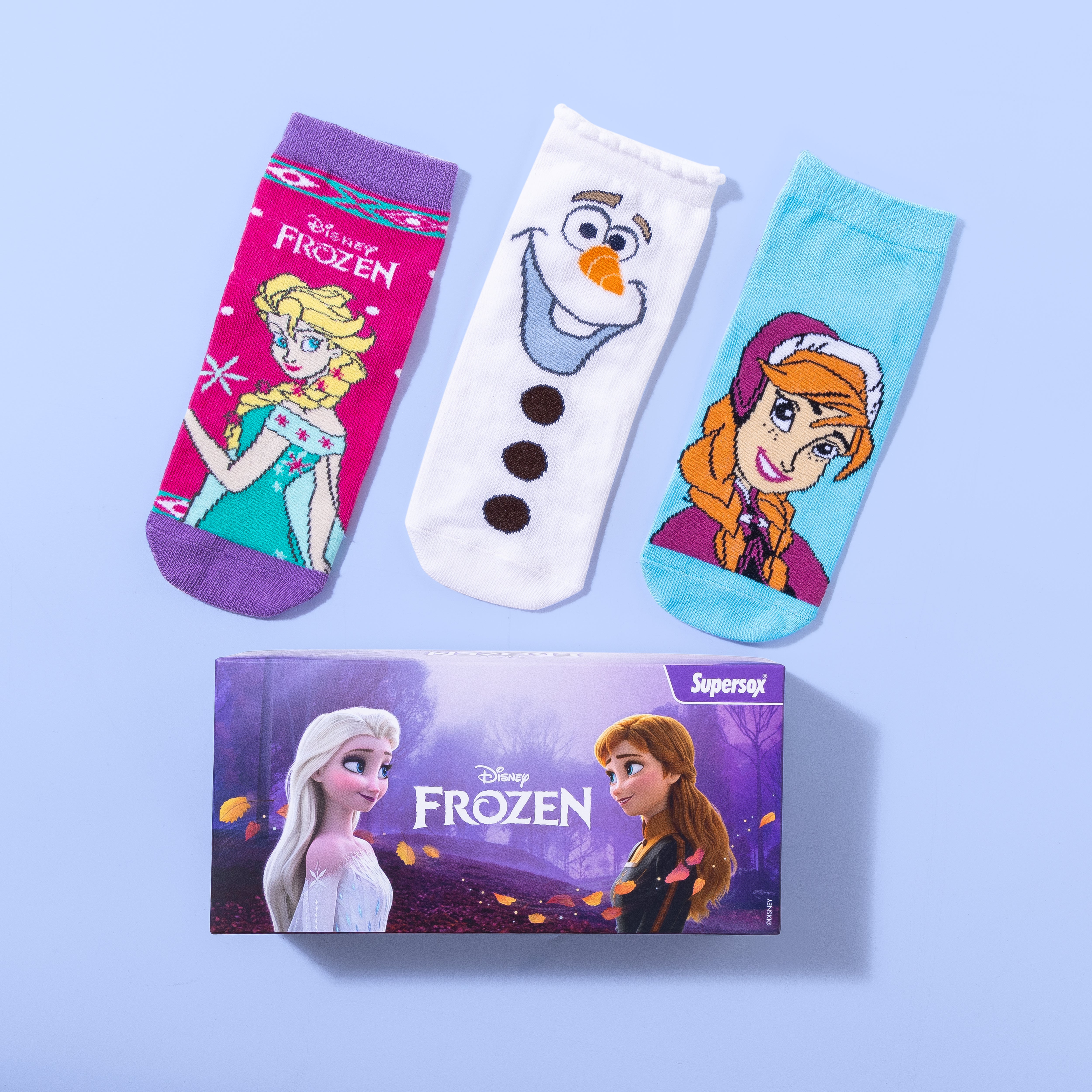 Frozen Ankle Socks for Girls (Pack of 3)