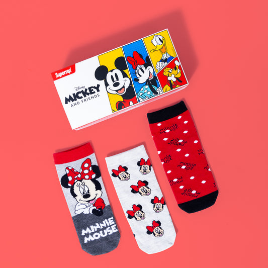 Minnie Mouse Ankle Socks for Girls (Pack of 3)