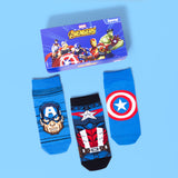 Captain America Low-Cut Socks for Men (Pack of 3)