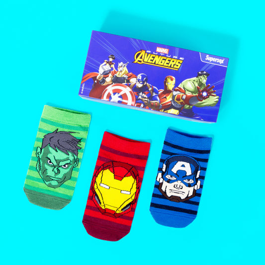 Avengers Ankle Socks for Boys (Pack of 3)