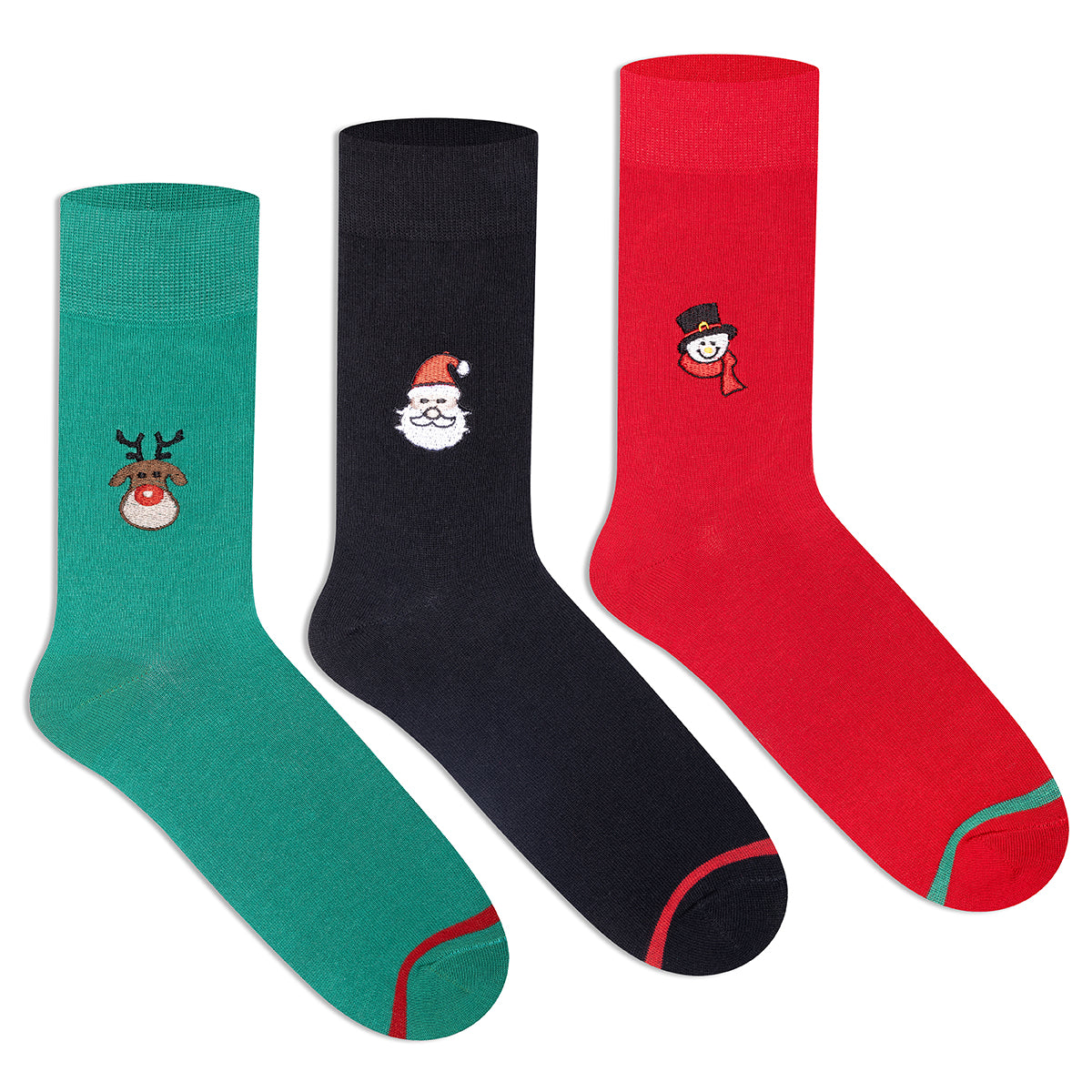 Supersox Embroidery Christmas Socks - Unisex (Pack of 3)