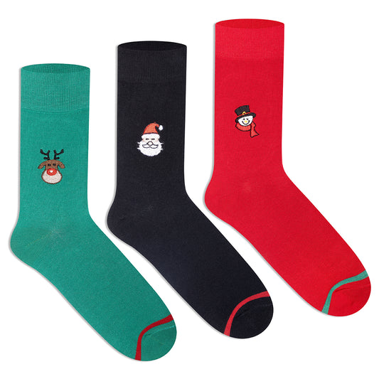 Supersox Embroidery Christmas Socks - Unisex (Pack of 3) 1200