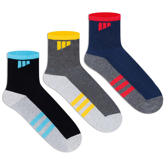 Sports Ankle Socks for Men (Pack of 3)