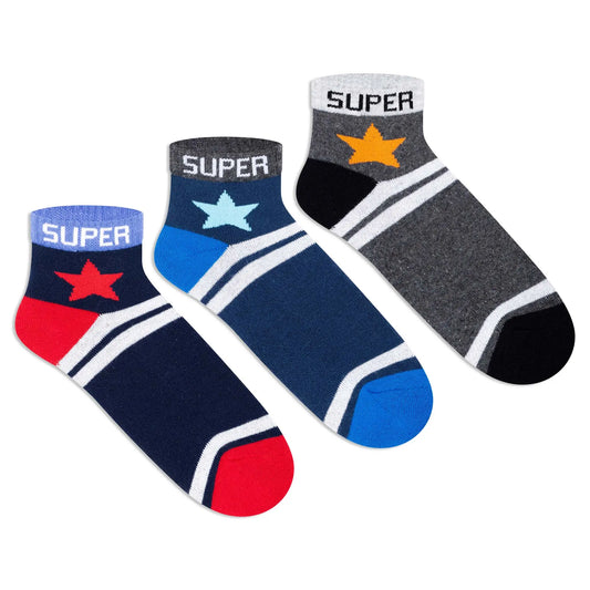 Sports Ankle Socks for Boys (Pack of 3)