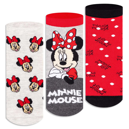 Minnie Mouse Ankle Socks for Girls (Pack of 3)