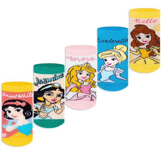 Princesses Ankle Socks for Girls (Pack of 5)