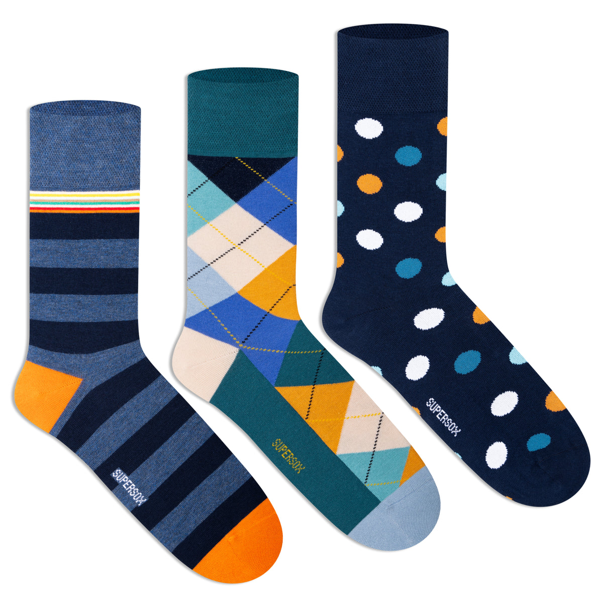 Funky Crew Socks (Unisex) - Pack of 3