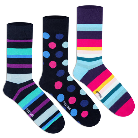 Funky Crew Socks (Unisex) - Pack of 3