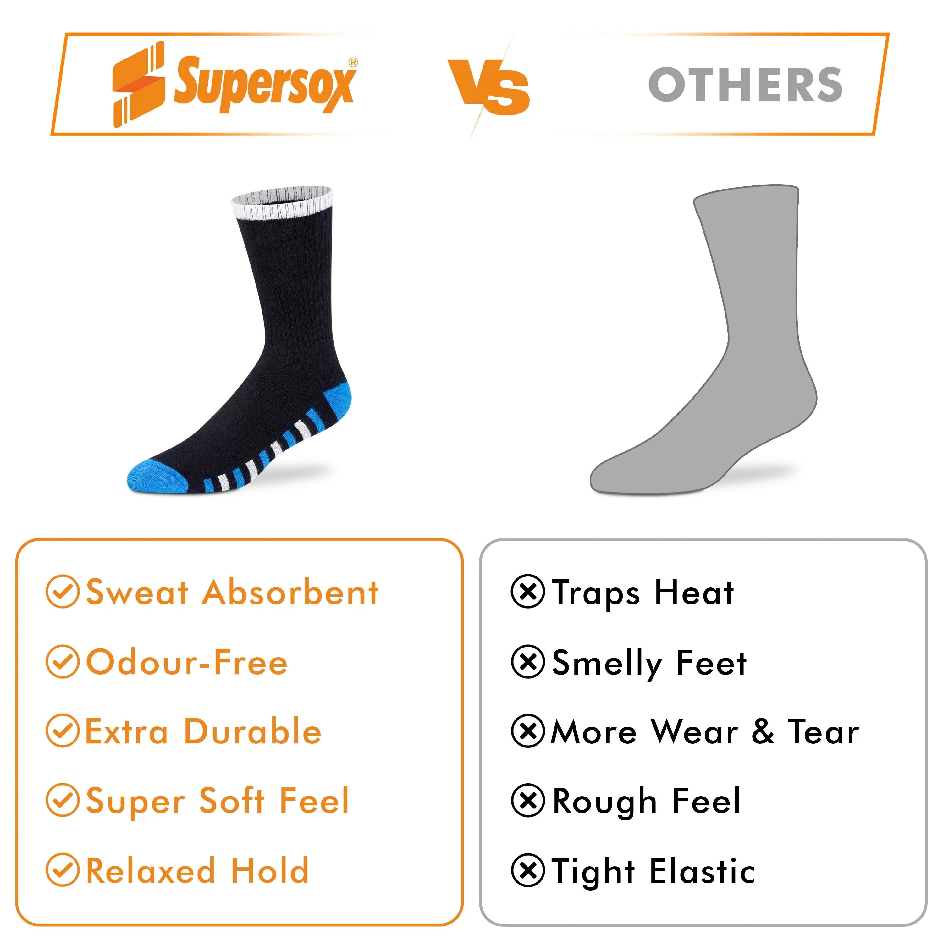 Sports Crew Socks - Men (Pack of 3) Supersox