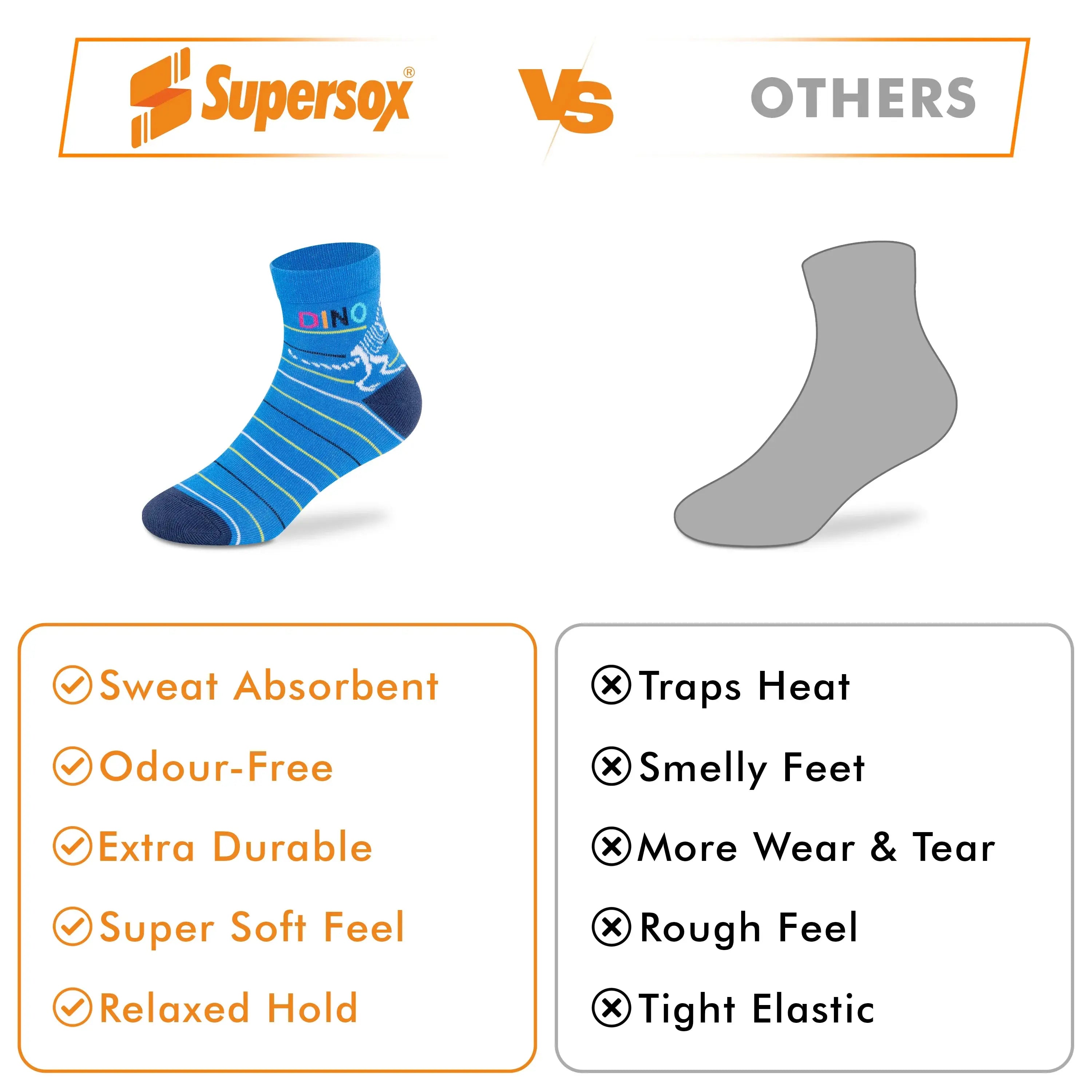 Casual Ankle Socks - Boys (Pack of 3) Supersox