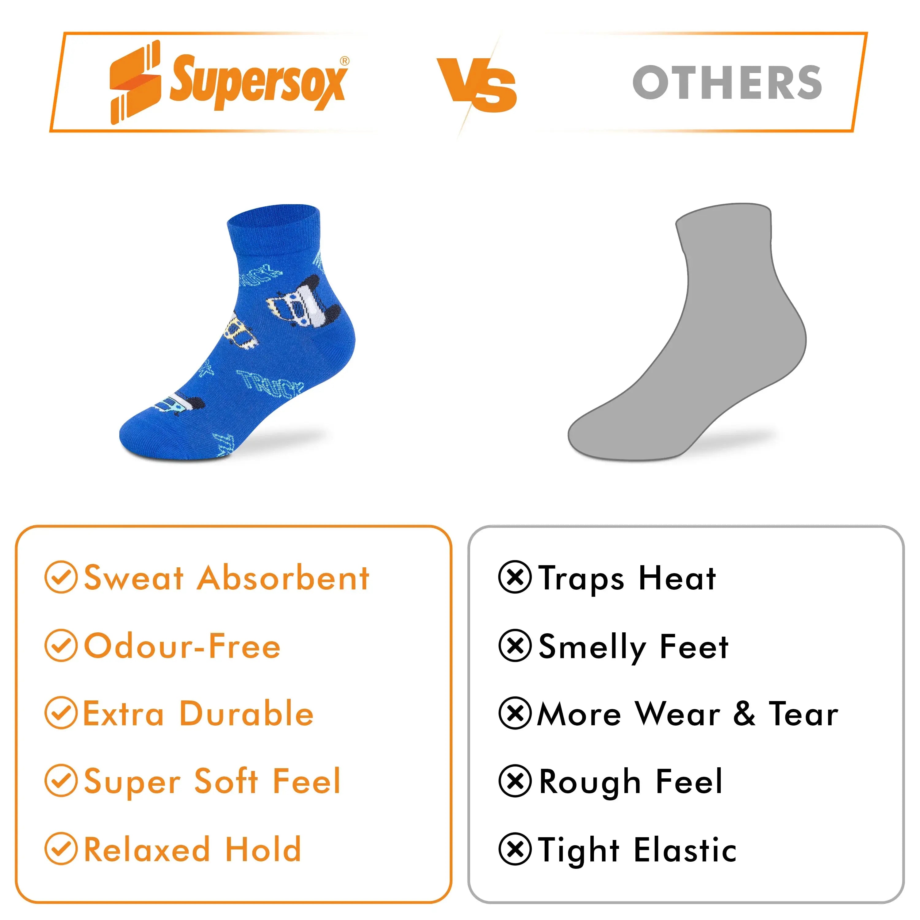 Casual Ankle Socks - Boys (Pack of 3) Supersox