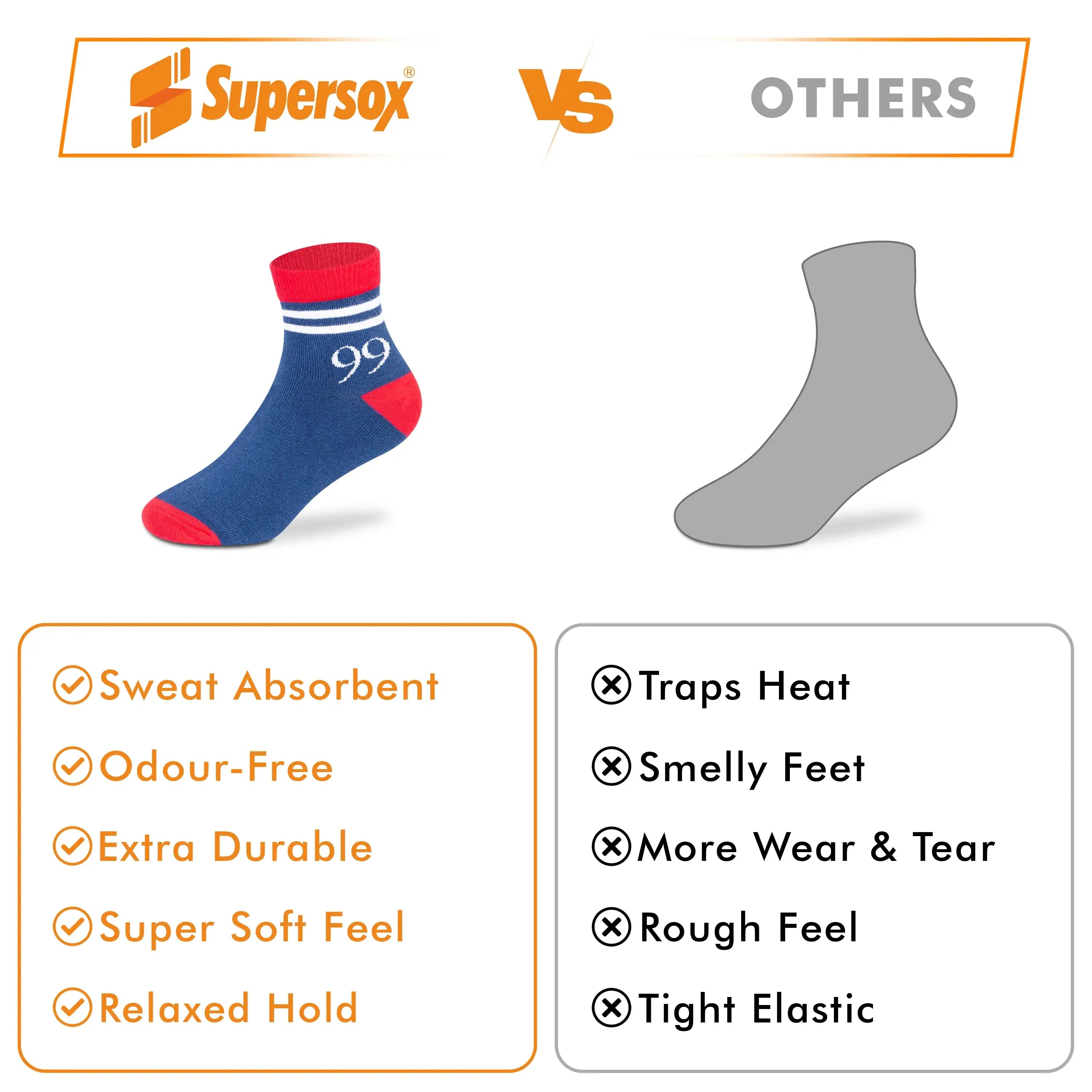 Casual Ankle Socks - Boys (Pack of 3) Supersox