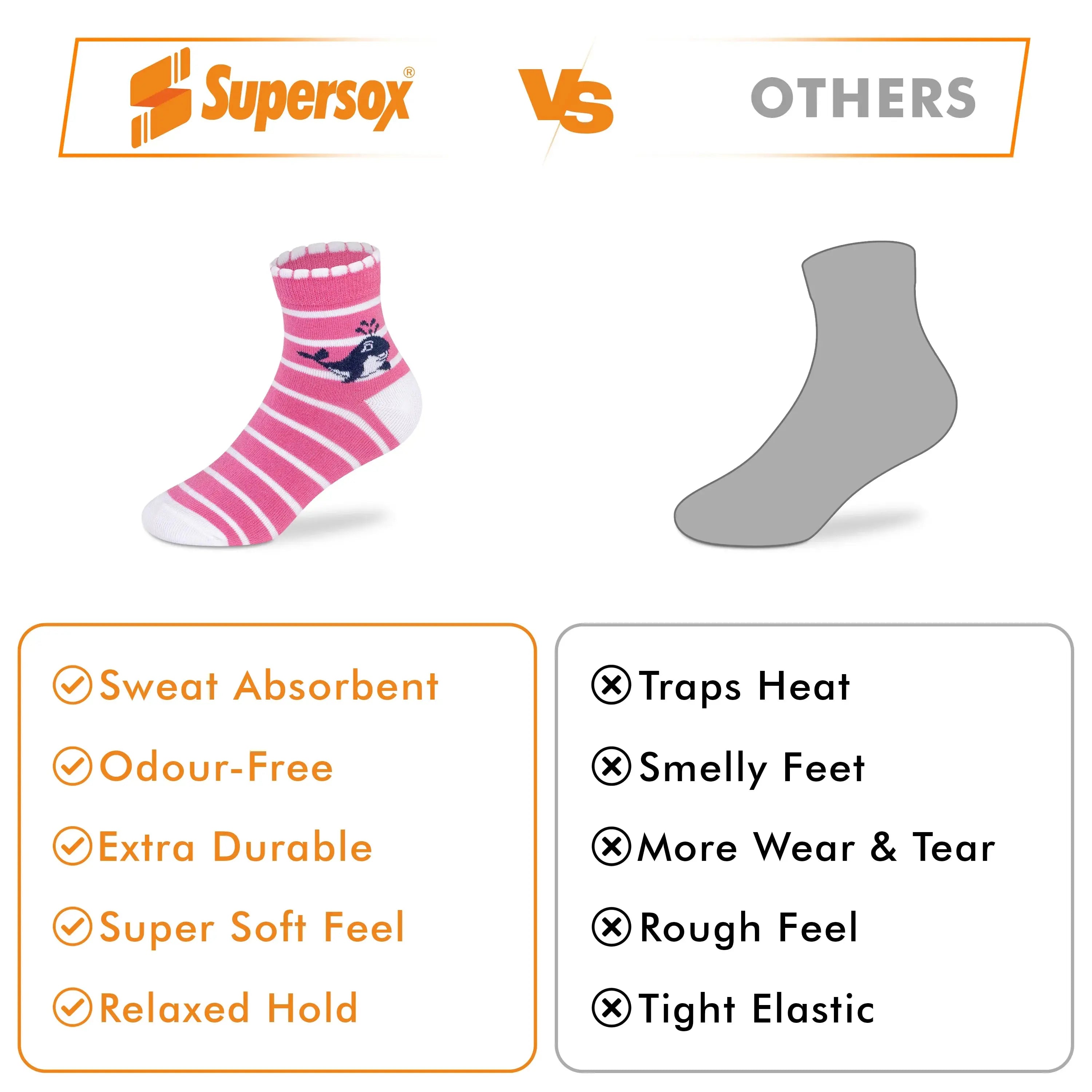 Casual Ankle Socks - Girls (Pack of 3) Supersox