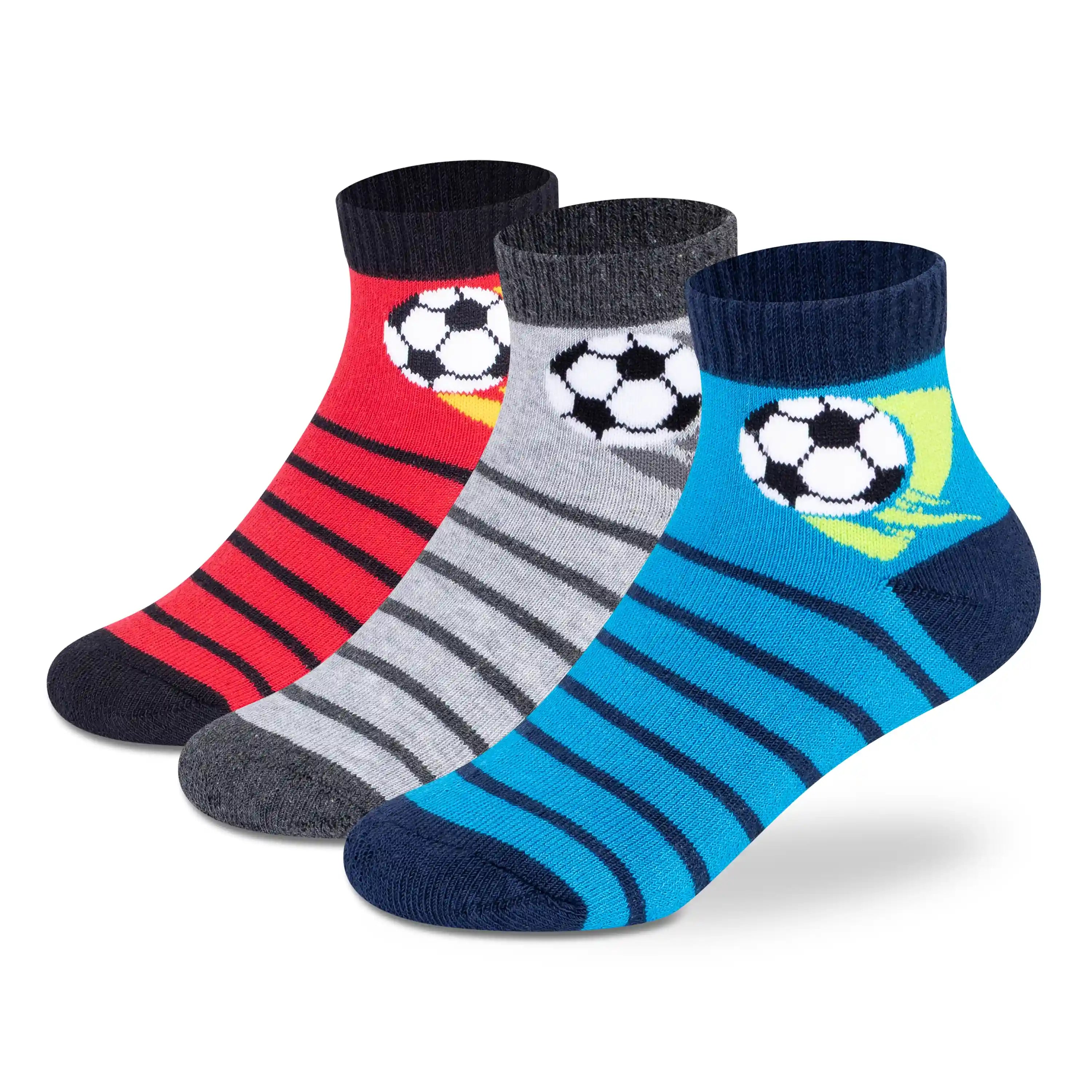 Sports Ankle Socks for Boys (Pack of 3)