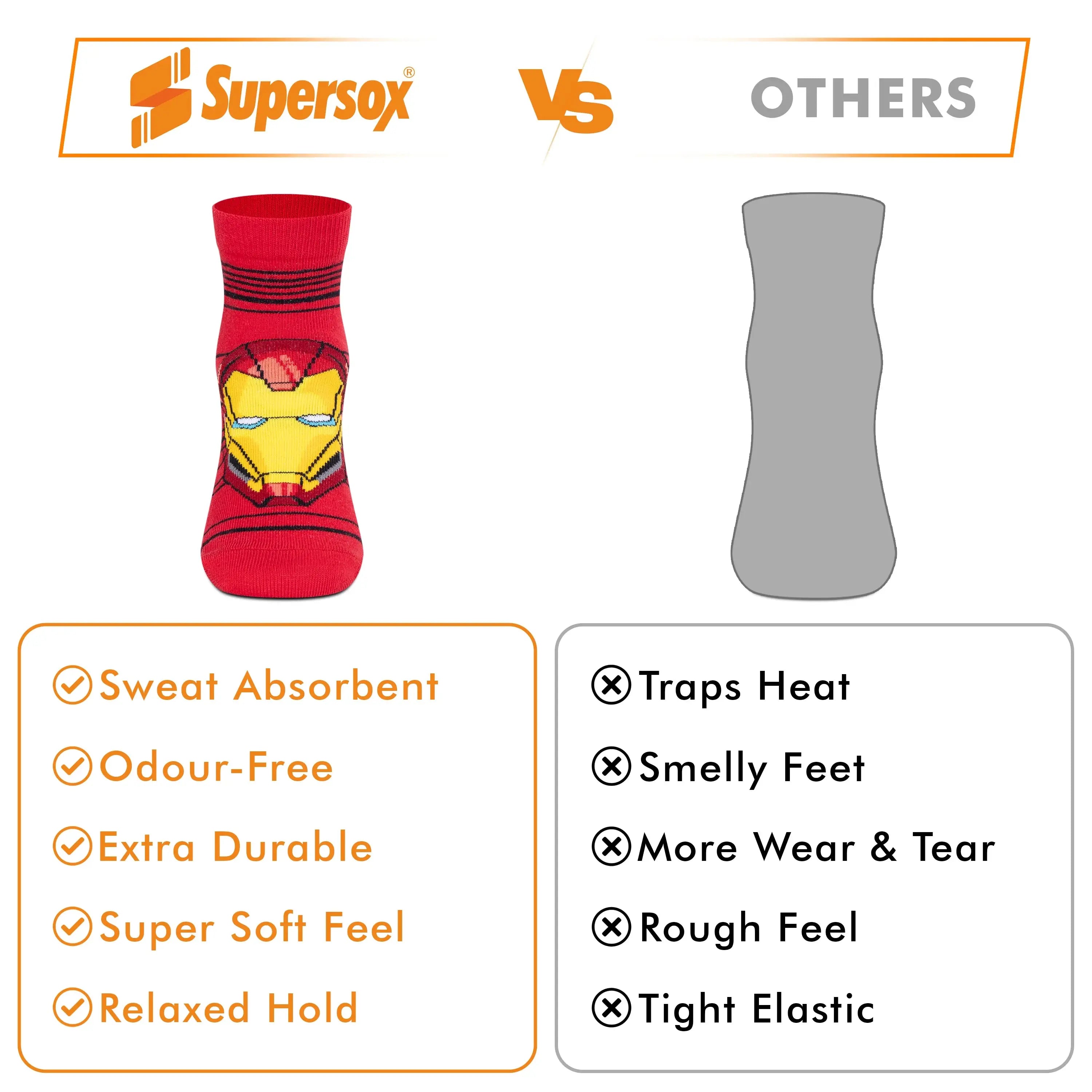 Marvel Avengers Ankle Socks - Boys (Pack of 3) Supersox