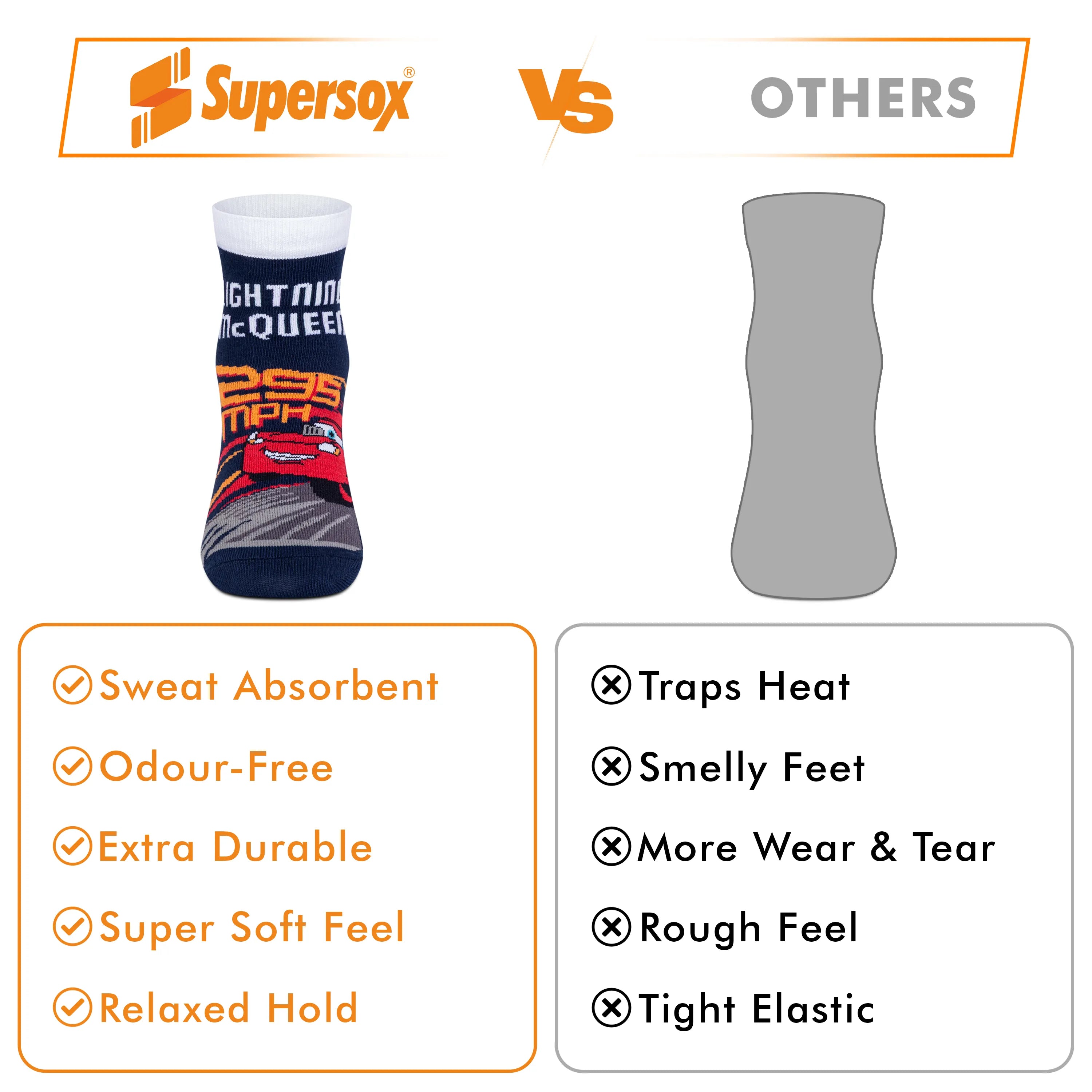 Supersox Cars Ankle Socks - Boys (Pack of 2)