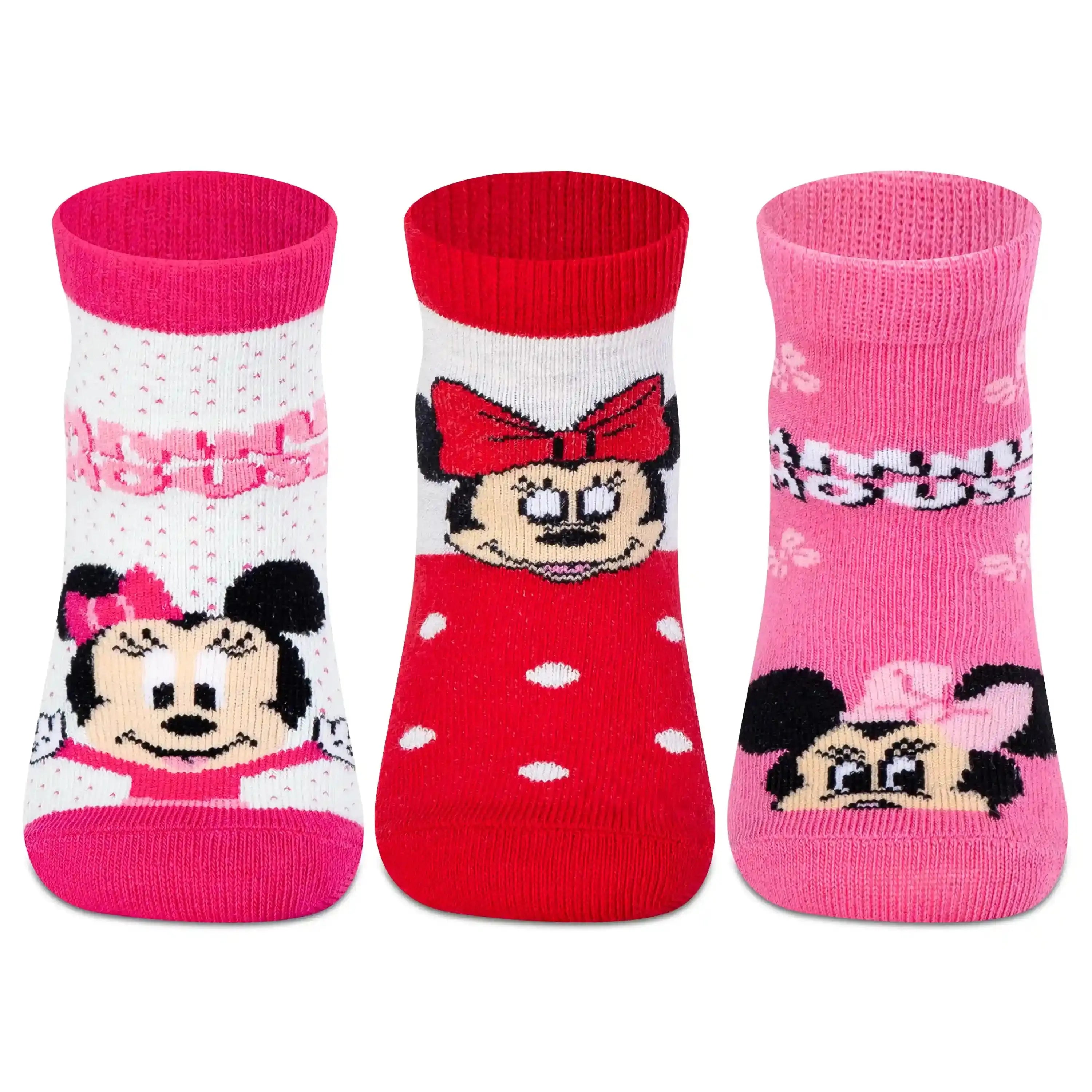 Disney Minnie Mouse Ankle Socks - Girls (Pack of 3) Supersox