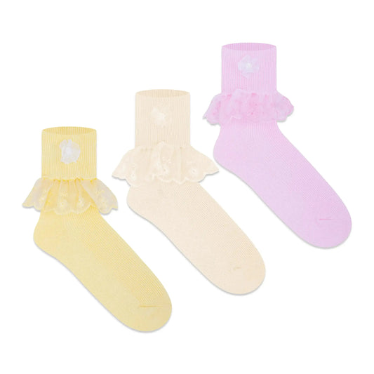 Frill Ankle Socks - Girls (Pack of 3) Supersox 3000