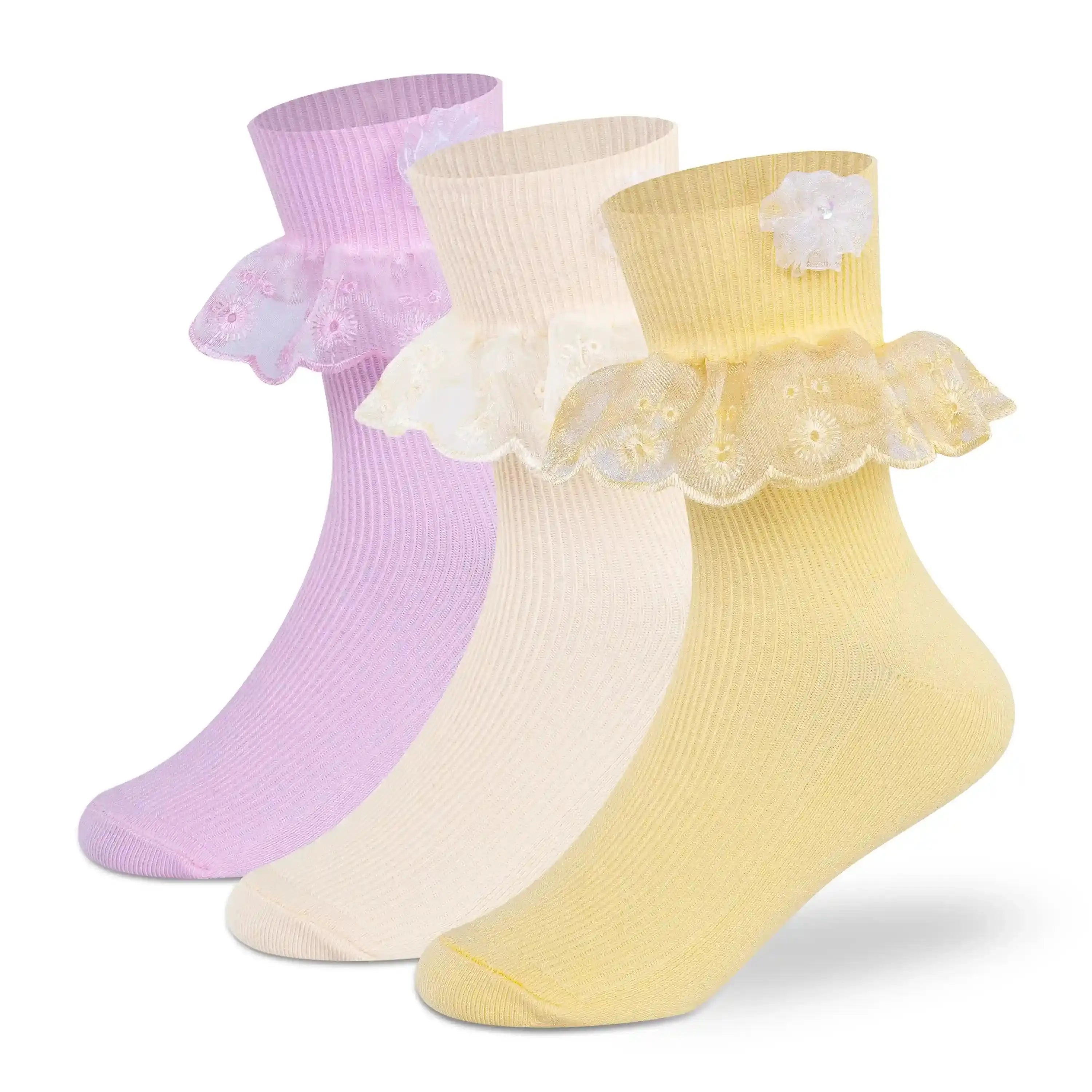 Frill Ankle Socks - Girls (Pack of 3) Supersox