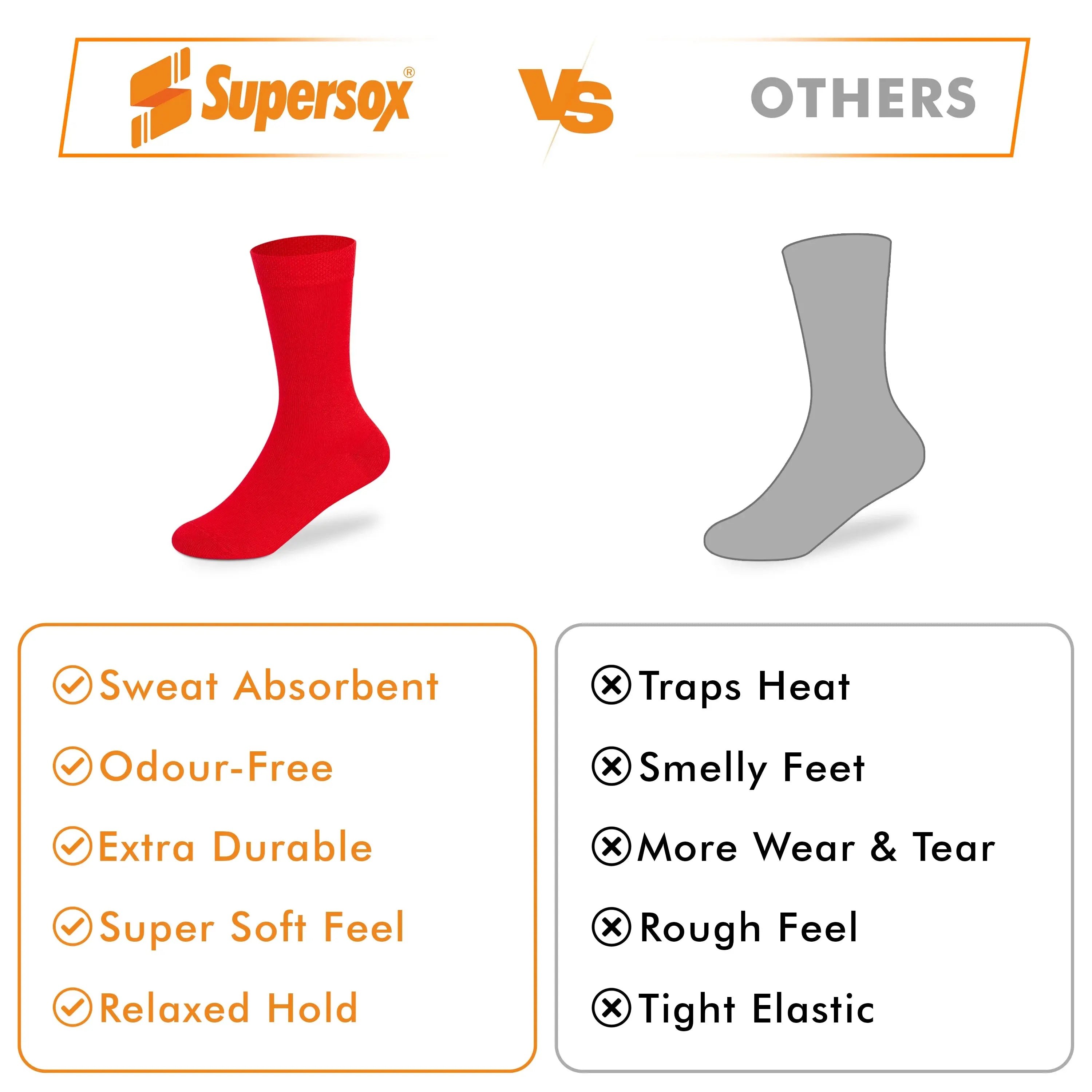 Bright Red Yellow Blue Solid Crew Socks - Kids (Pack of 3) Supersox