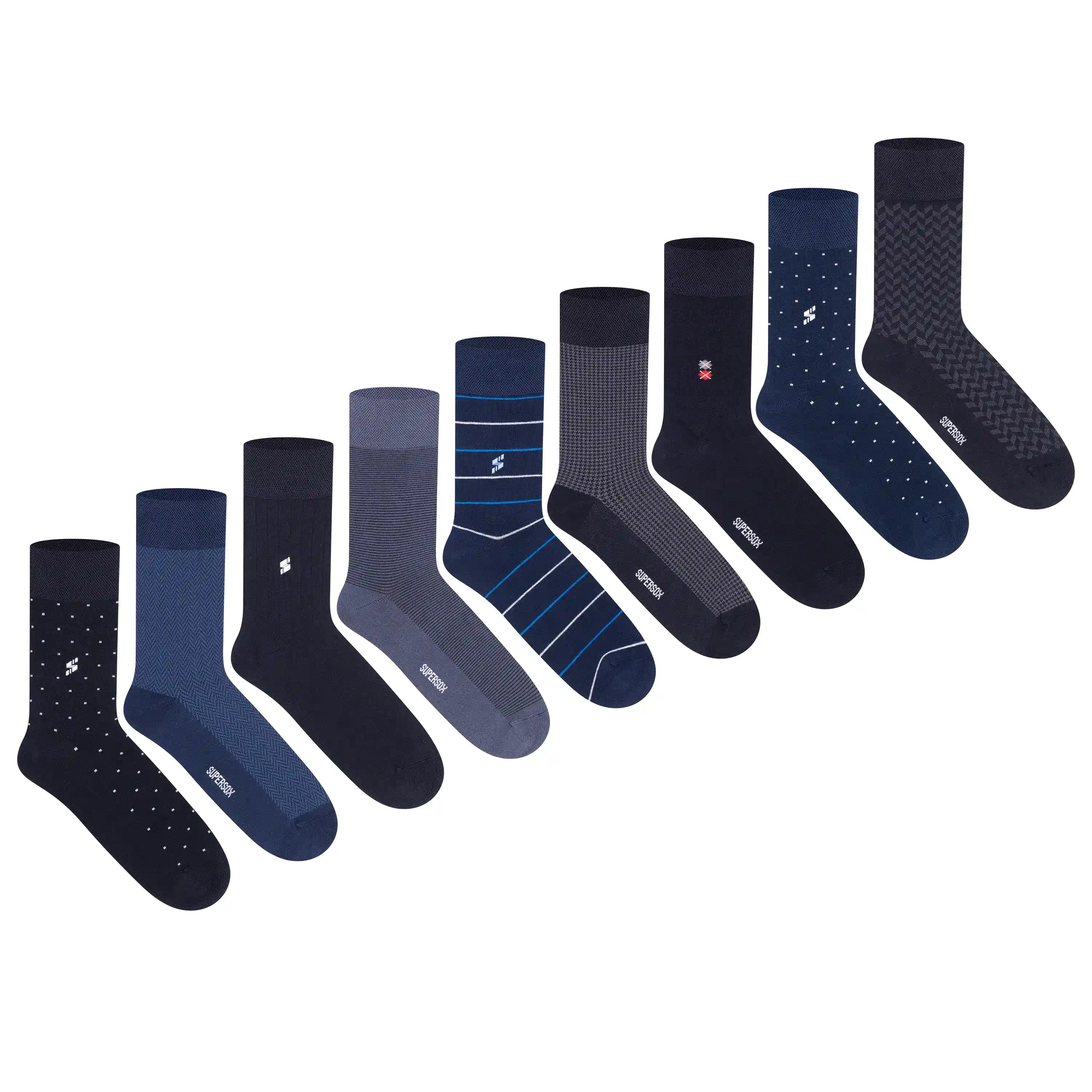 Supersox Modal Zero Odor Socks Box UltraSoft Pack of 9