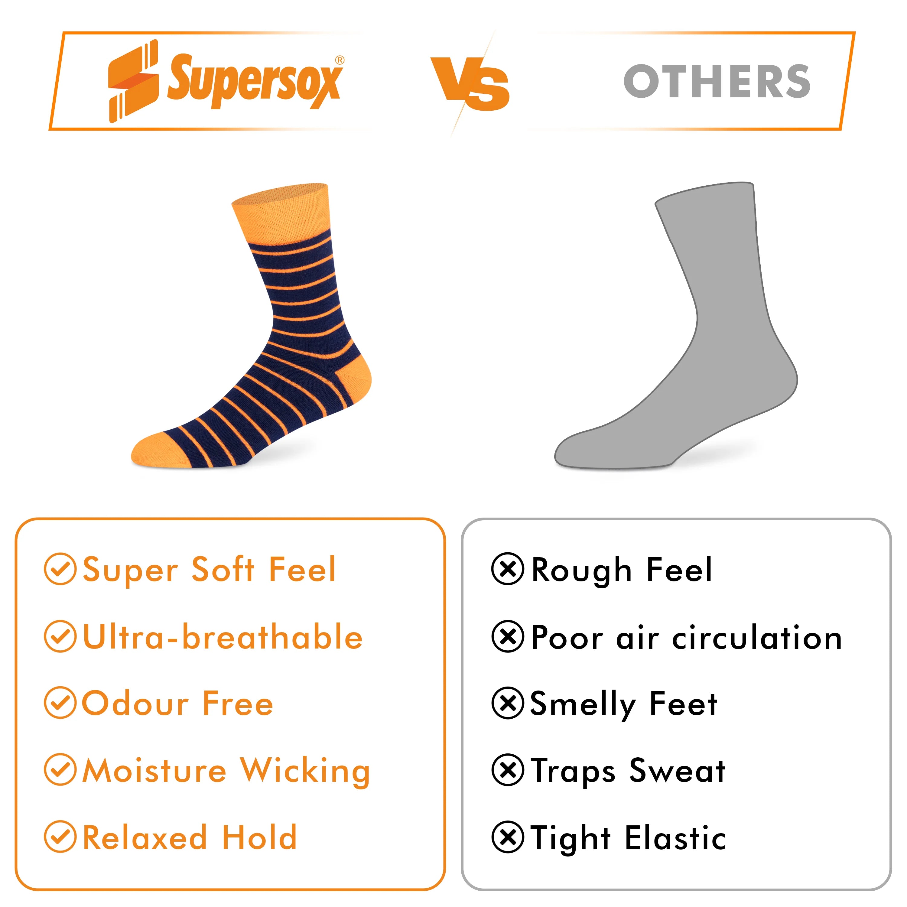 Causal Striped Zero Odor Modal Socks - Men (Pack of 3)