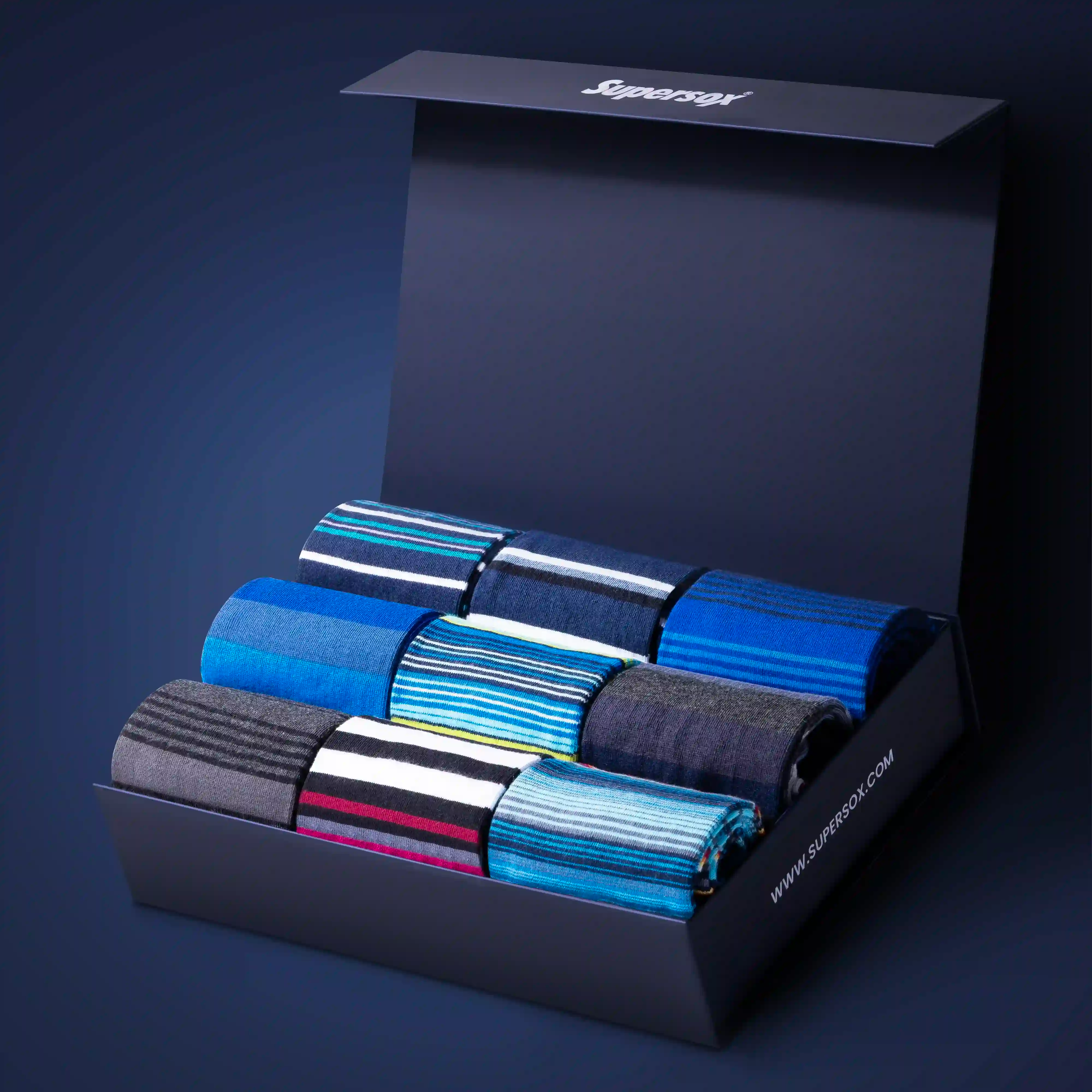 Classic Stripe Socks Gift Box – Men (Pack of 9)